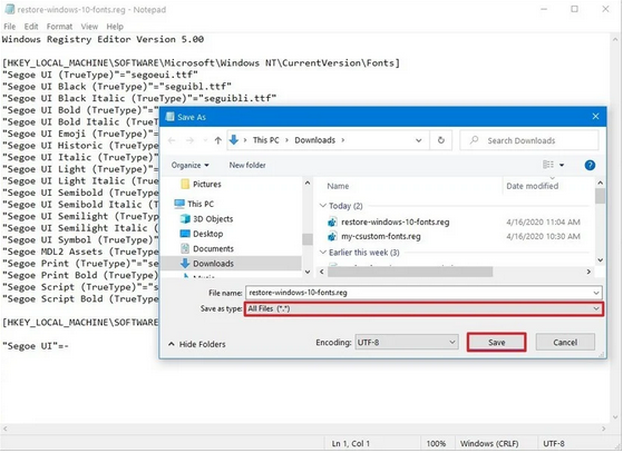 نحوه تعویض فونت پیشفرض ویندوز 10