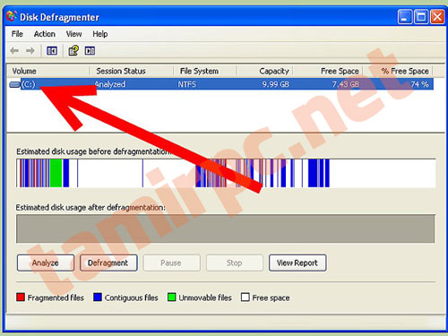 برای راه اندازی Defragment باید درایو مورد نظر خود را انتخاب کنید برای عملیات Defragment درایو خود را انتخاب کنید