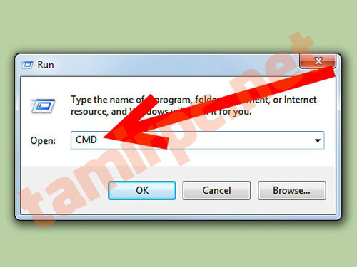 برای شروع کار روی منوی استارت کلیک کنید و Run را با کلمه cmd اوکی کنید از طریق منوی استارت پنجره Run را باز کنید